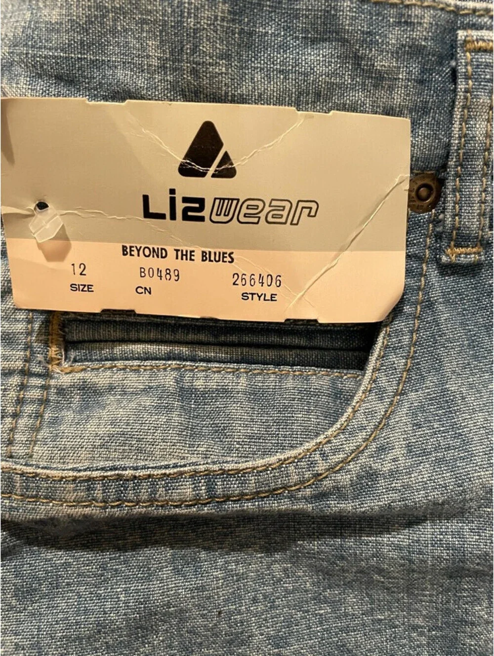 Vintage Lizwear Womens Straight Leg Jeans Blue Light Wash Denim 12 New With Tag!